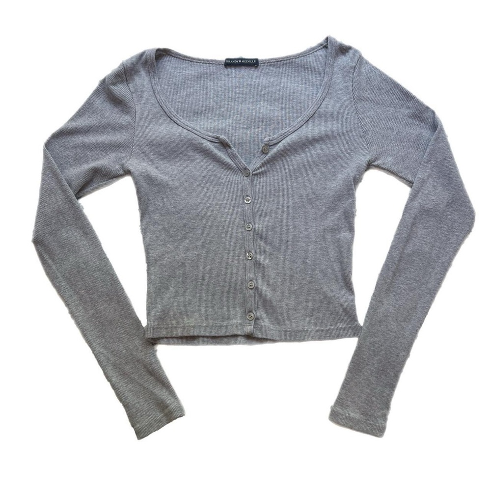Gray Brandy Melville Button-Up Cardigan